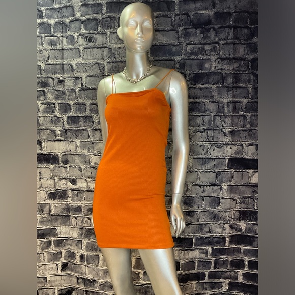 Orange Summer Bodycon Mini Dress - Picture 6 of 13